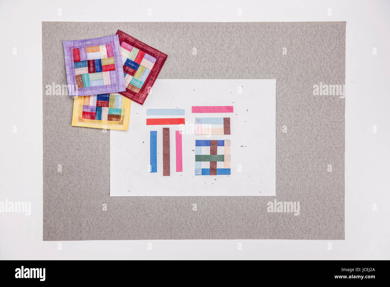 New Year's Day with traditional Korean patchwork quilts Stock Photo