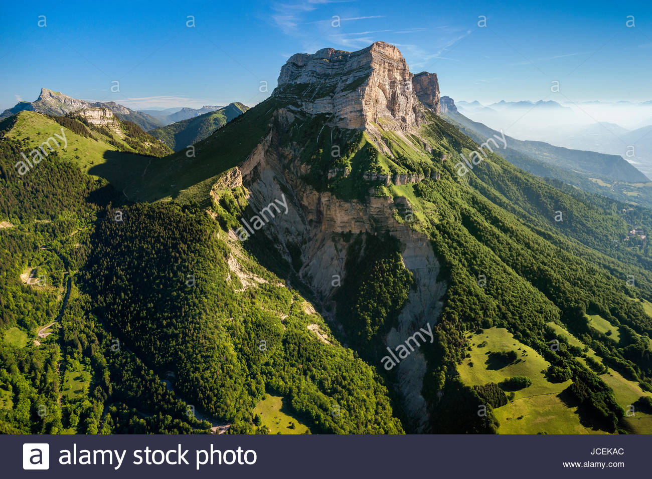 Aerial View Of The Dent De Crolles Mountain And The Petites