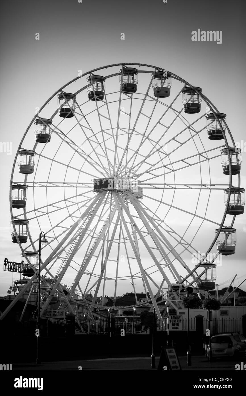 Funfairs, rides, and amusement parks. Big wheel, ferris wheel, seaside, staycation Stock Photo