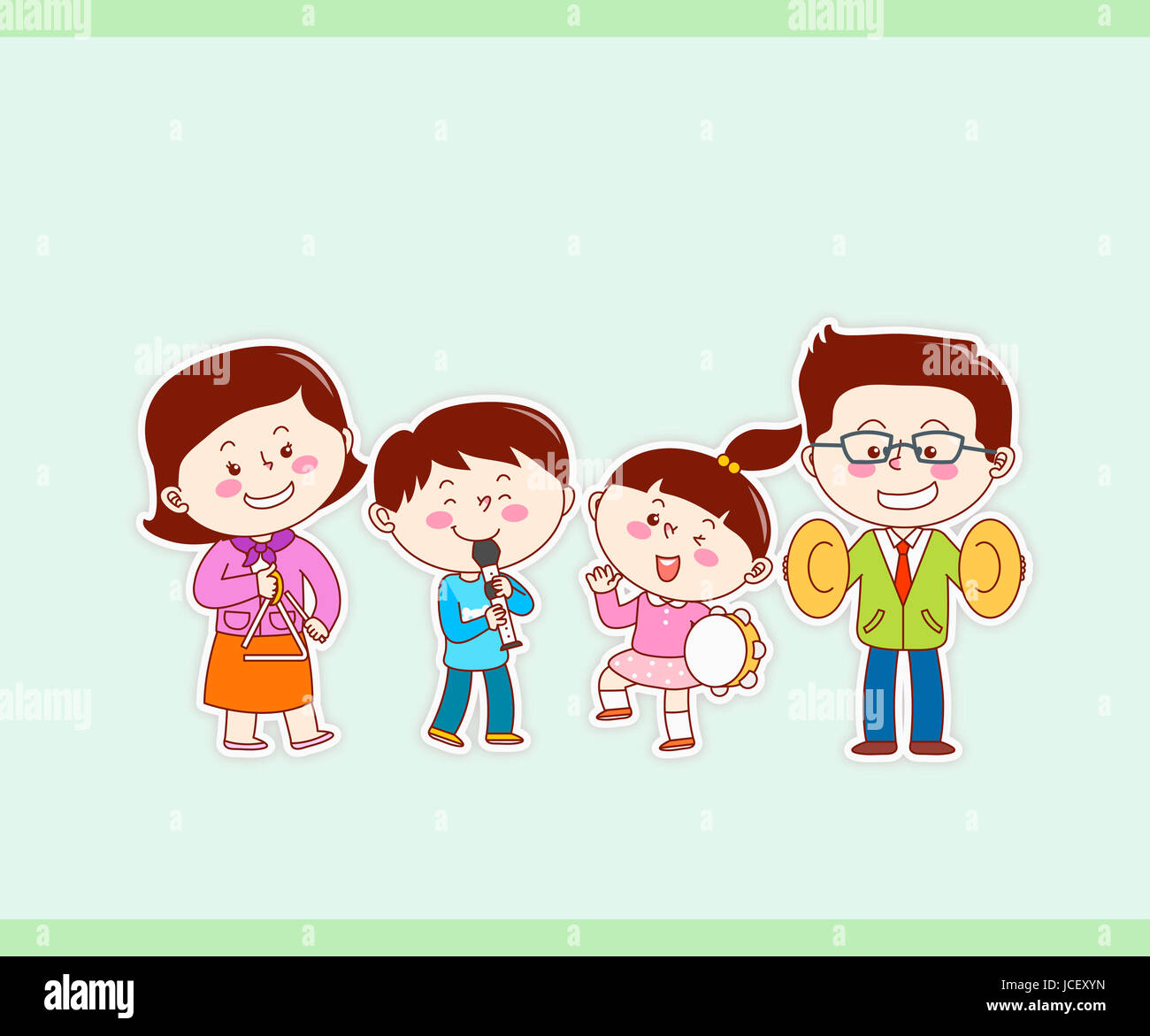 Harmonious family playing music Stock Photo Alamy(02)
