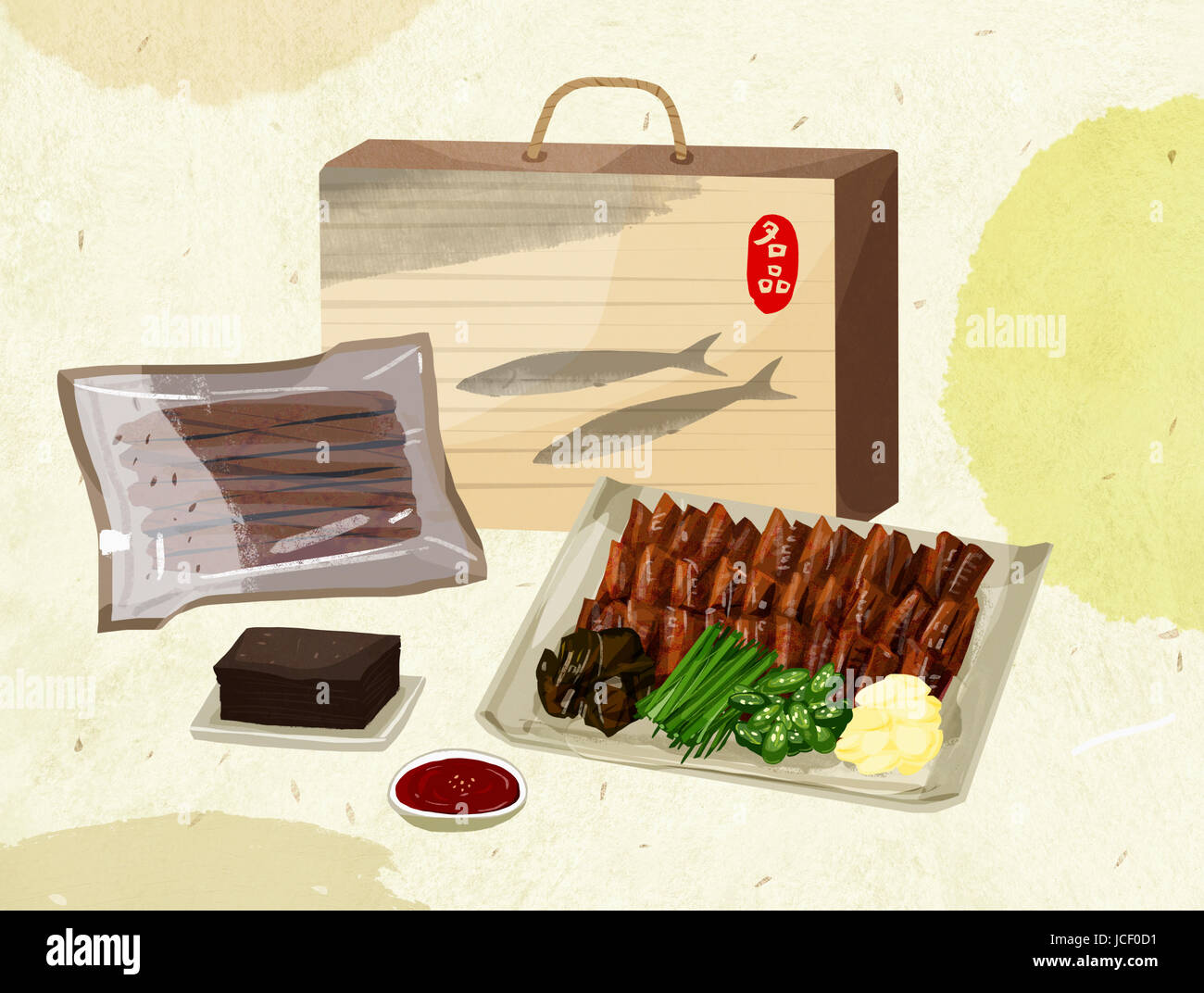 Traditional Korean specialty, dried herring from Guryongpo Stock Photo
