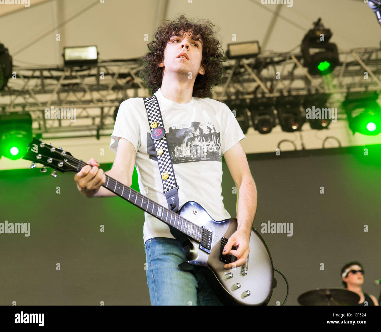 Manchester, Tennessee, USA. 9th June, 2017. ETHAN IVES of Car Seat Headrest during Bonnaroo Music and Arts Festival at Great Stage Park in Manchester, Tennessee Credit: Daniel DeSlover/ZUMA Wire/Alamy Live News Stock Photo