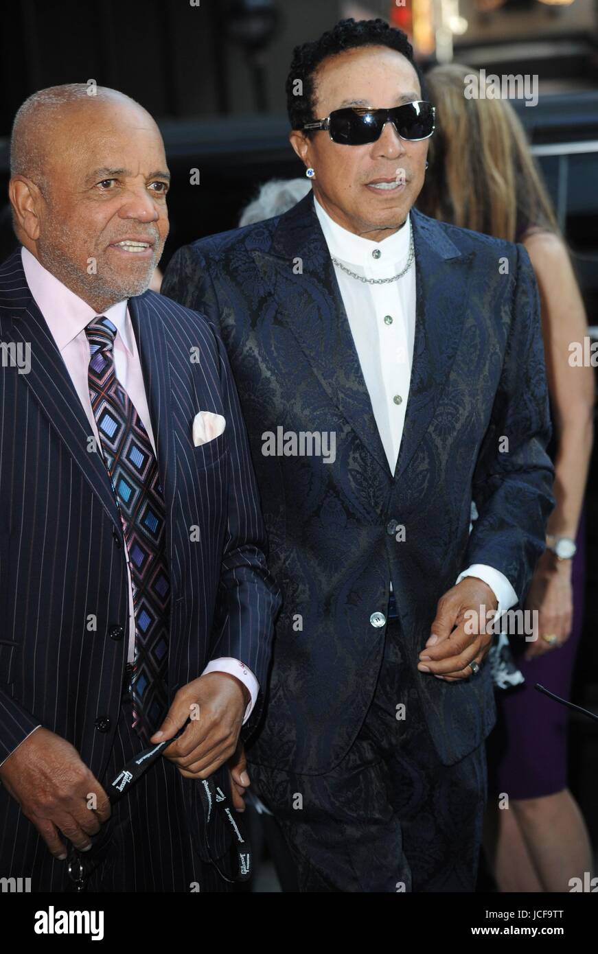 New York, NY, USA. 15th June, 2017. Berry Gordy Jr, Smokey Robinson at arrivals for Songwriters Hall Of Fame 2017 48th Annual Induction And Awards Gala, New York Marriott Marquis, New York, NY June 15, 2017. Credit: Kristin Callahan/Everett Collection/Alamy Live News Stock Photo