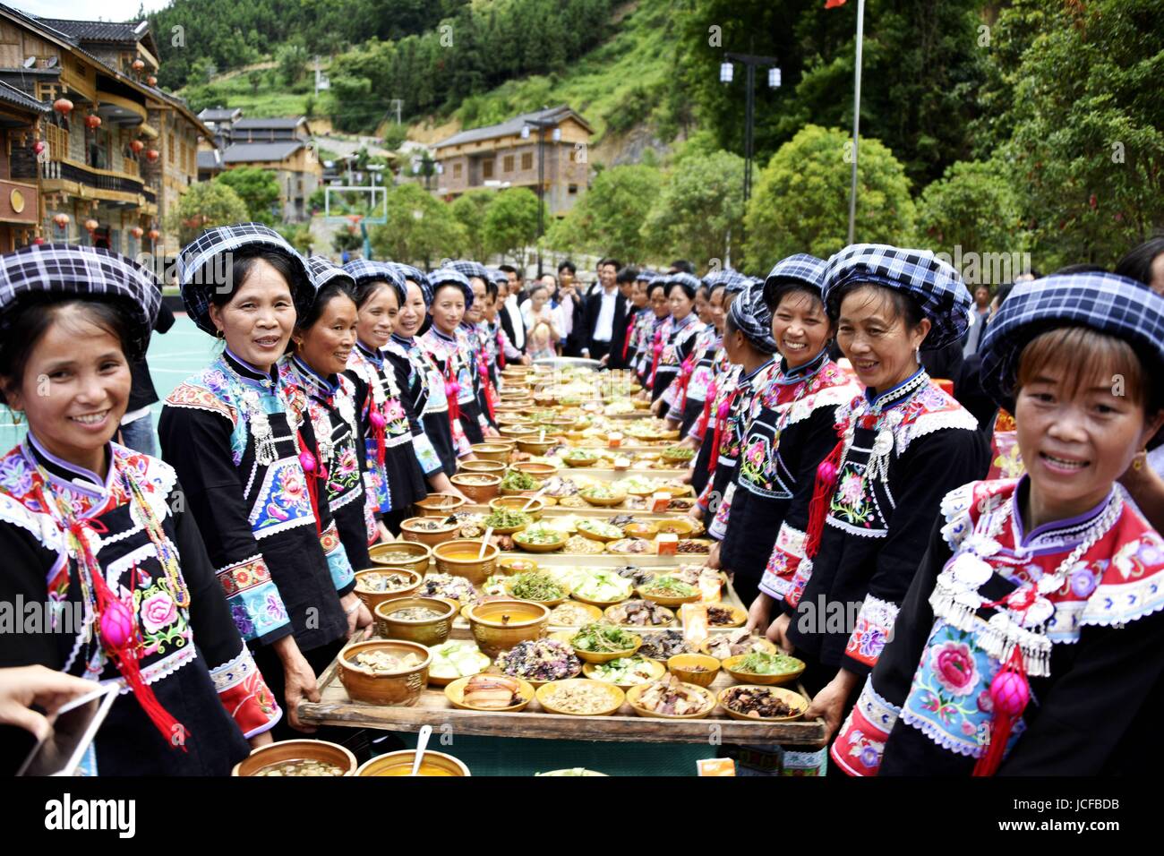 June 15, 2017 - China - Guizhou, CHINA-June 15 2017: (EDITORIAL USE ONLY. CHINA OUT) ..People of Buyi ethnic minority group show traditional culture in Fuyao Village, southwest China's Guizhou Province, June 9th,2017. (Credit Image: © SIPA Asia via ZUMA Wire) Stock Photo