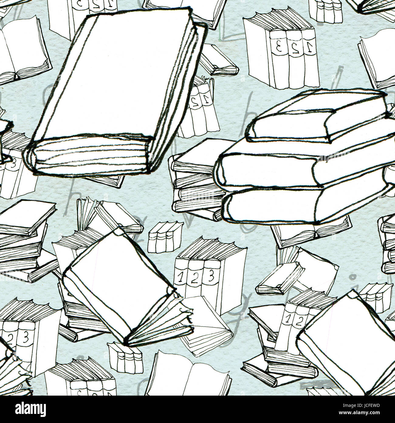 Seamless pattern with books Stock Photo - Alamy