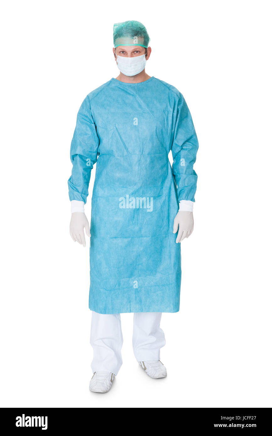 Portrait of confident surgeon. Isolated on white background Stock Photo ...