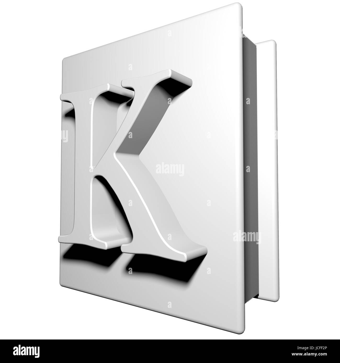 Book with letter K on the cover, 3d render Stock Photo Alamy