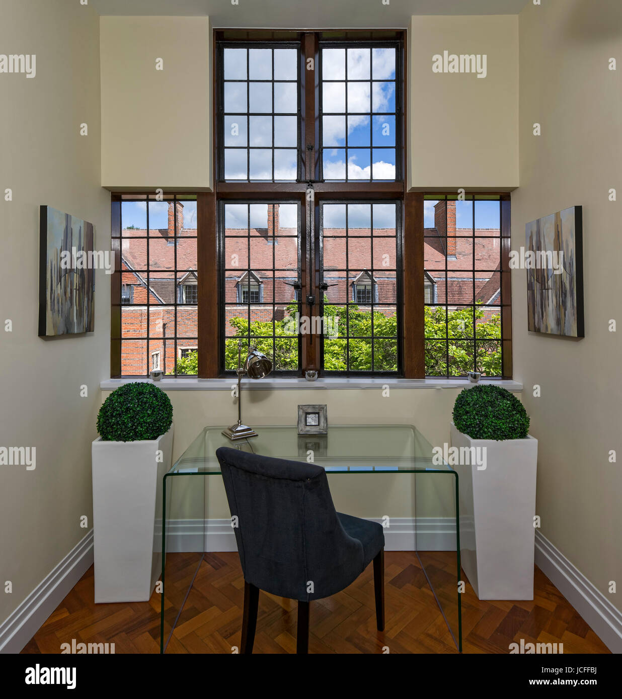 Original windows in gallery hallway. King Edward VII Estate Apartments