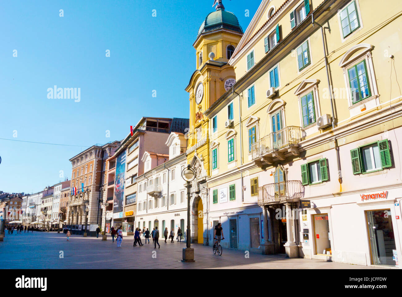 Korzo, main pedestrian street, Rijeka, Kvarner Bay, Croatia Stock Photo