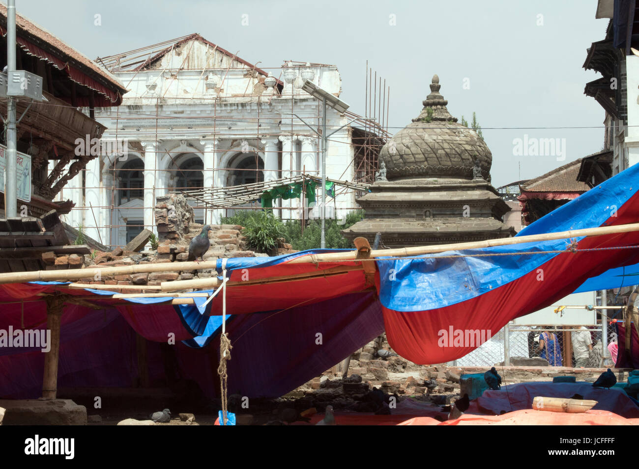 Gaddi Baithak With Extensive Earthquake Damage To Trailokya Mohan And 