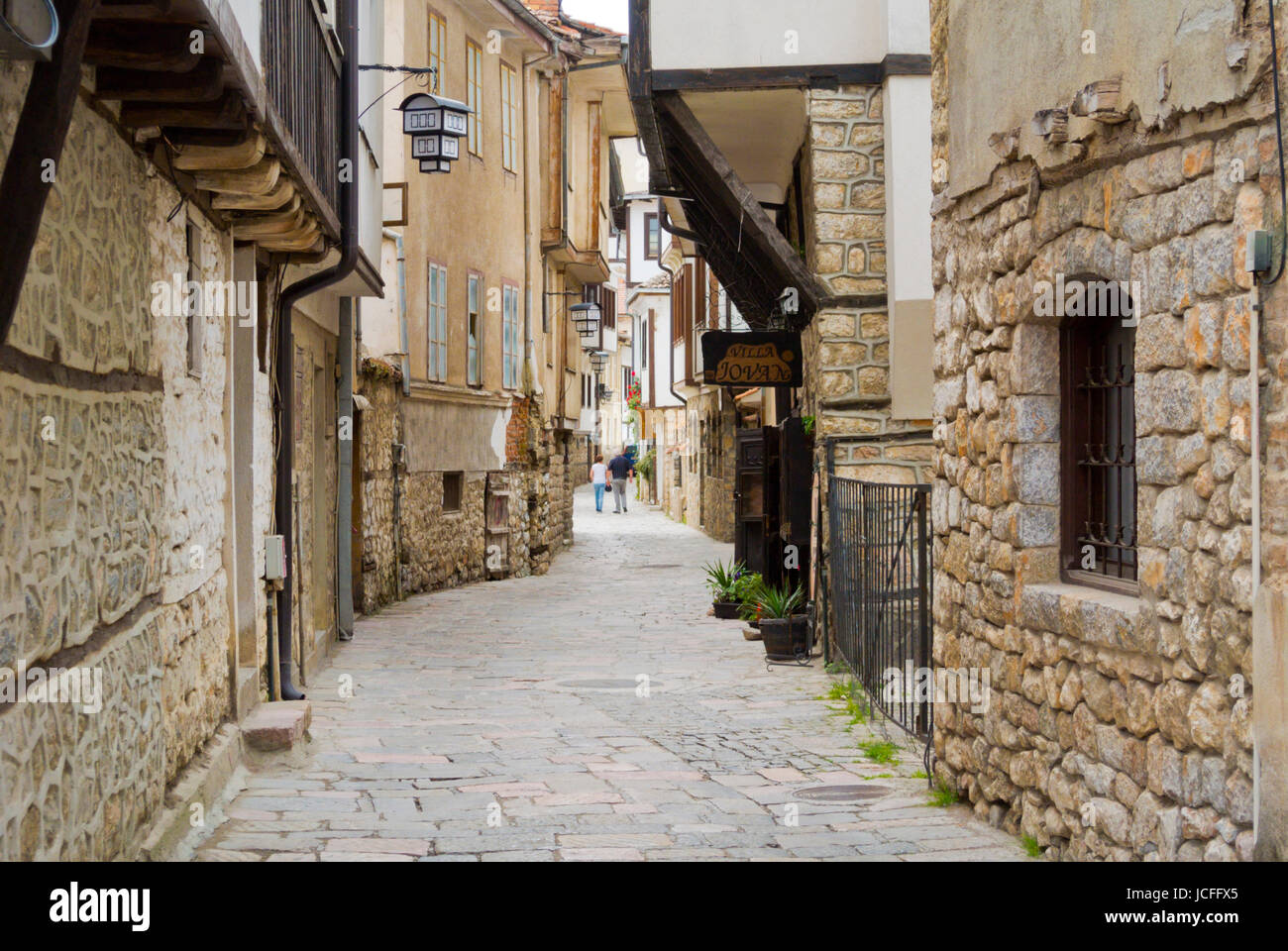 Tsar Samoil street, old town, Ohrid, Macedonia Stock Photo
