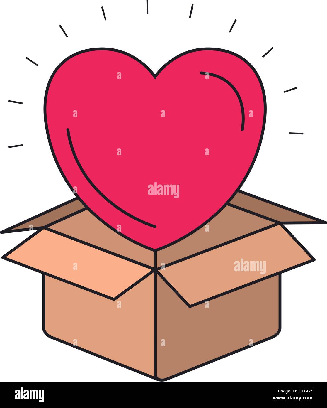 Download Colorful Silhouette Closeup Heart Coming Out Of Cardboard Box Stock Vector Image Art Alamy PSD Mockup Templates