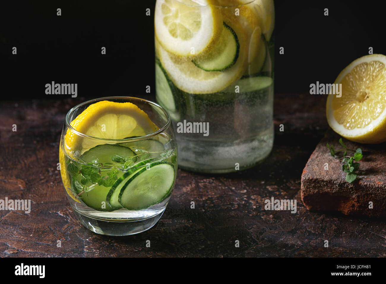 Citrus cucumber sassy water Stock Photo