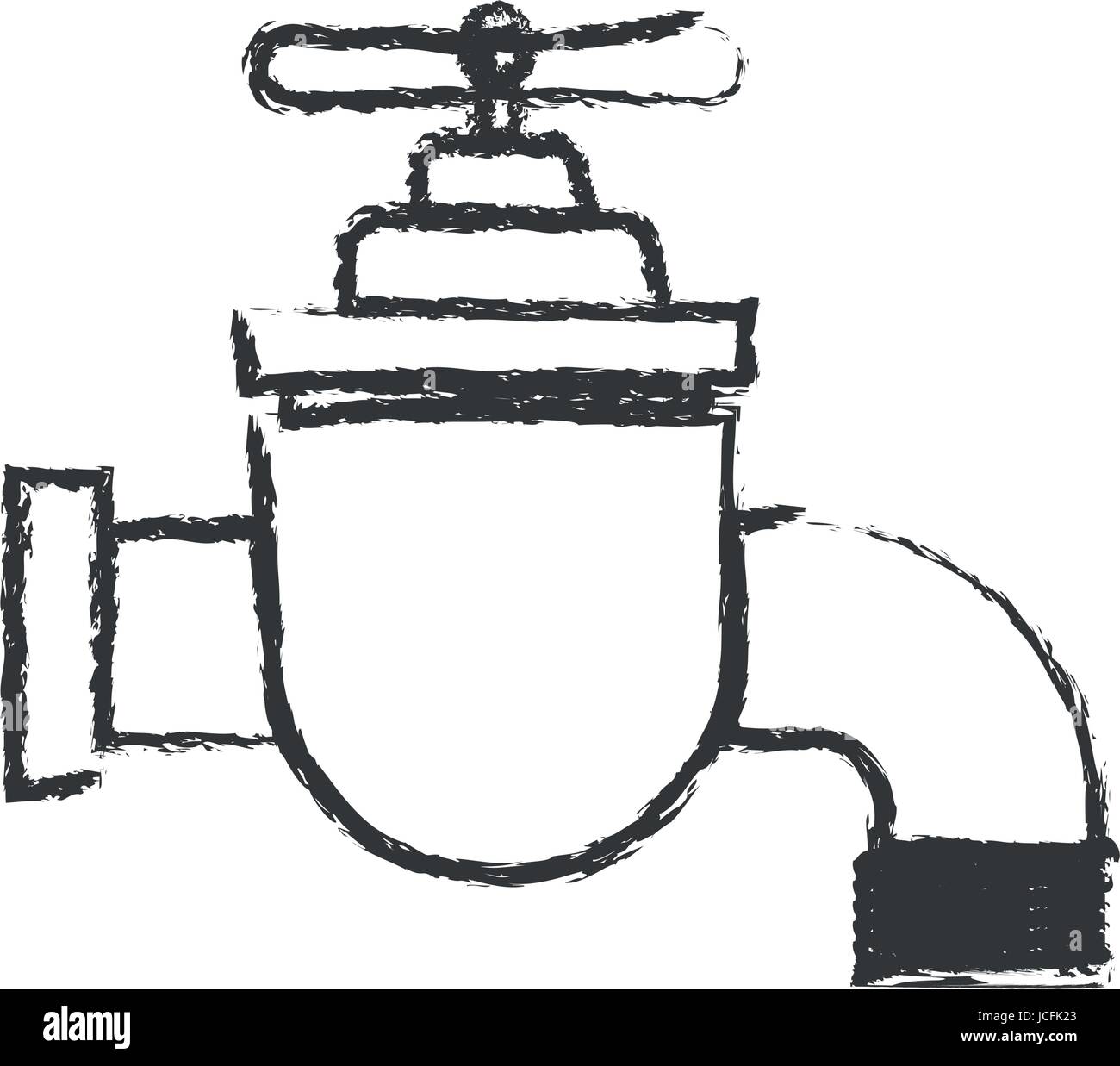 monochrome blurred silhouette of faucet icon Stock Vector Image & Art ...