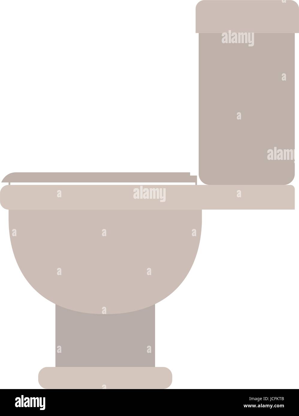 white background with color silhouette of toilet icon side view Stock Vector