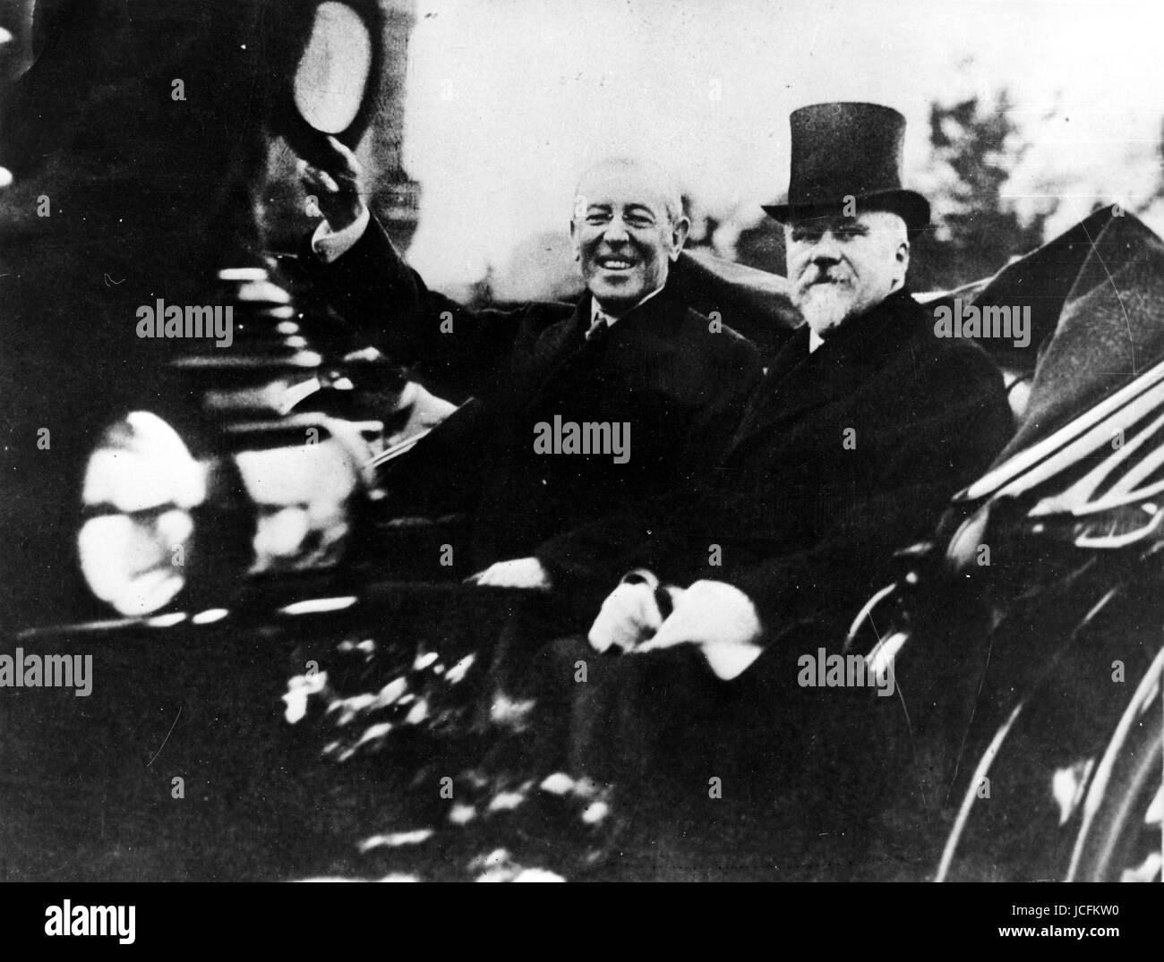 Woodrow Wilson, president of the United States in visit in Paris, 1918 Stock Photo