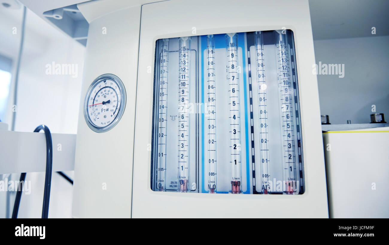 anesthesia machine at hospital operating room Stock Photo