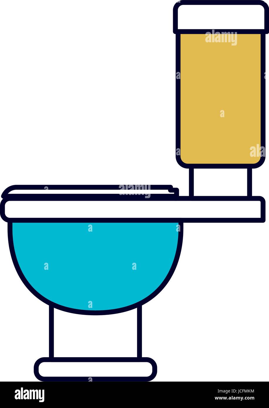 color sections silhouette of toilet icon side view Stock Vector