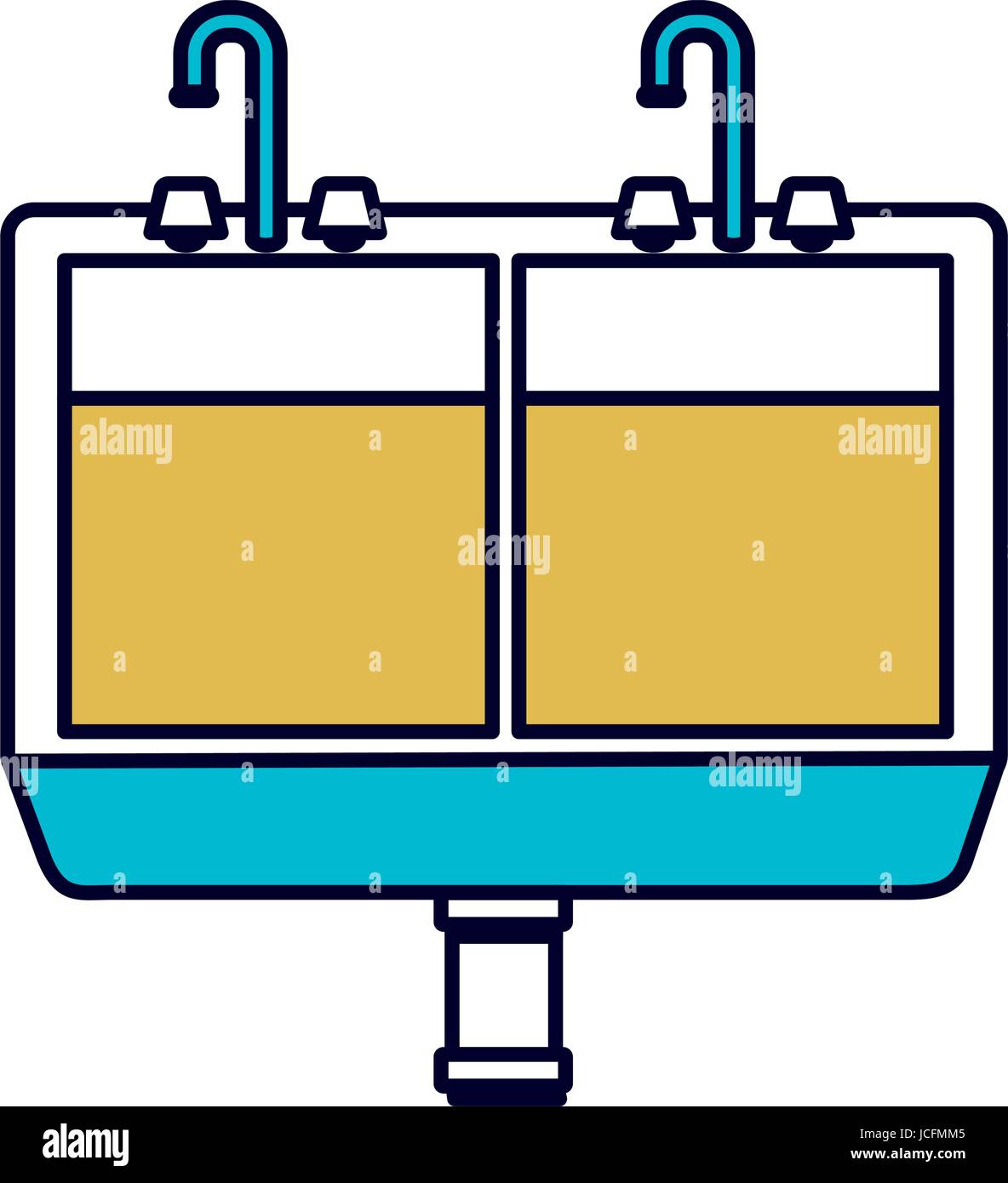 color sections silhouette of kitchen sink Stock Vector Image & Art - Alamy