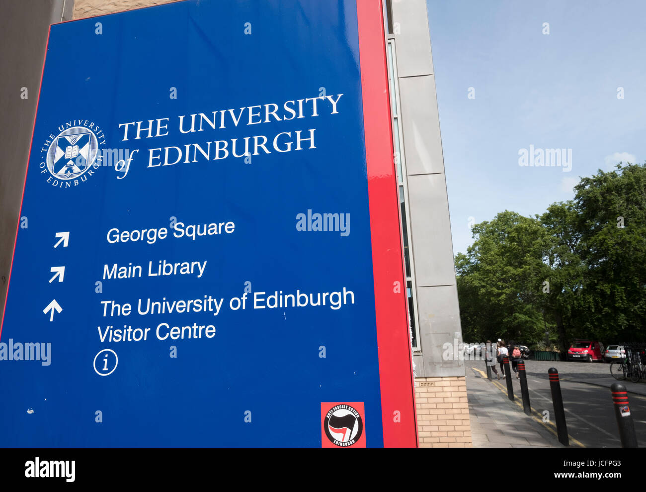 Sign at  University of Edinburgh in Scotland, United Kingdom Stock Photo