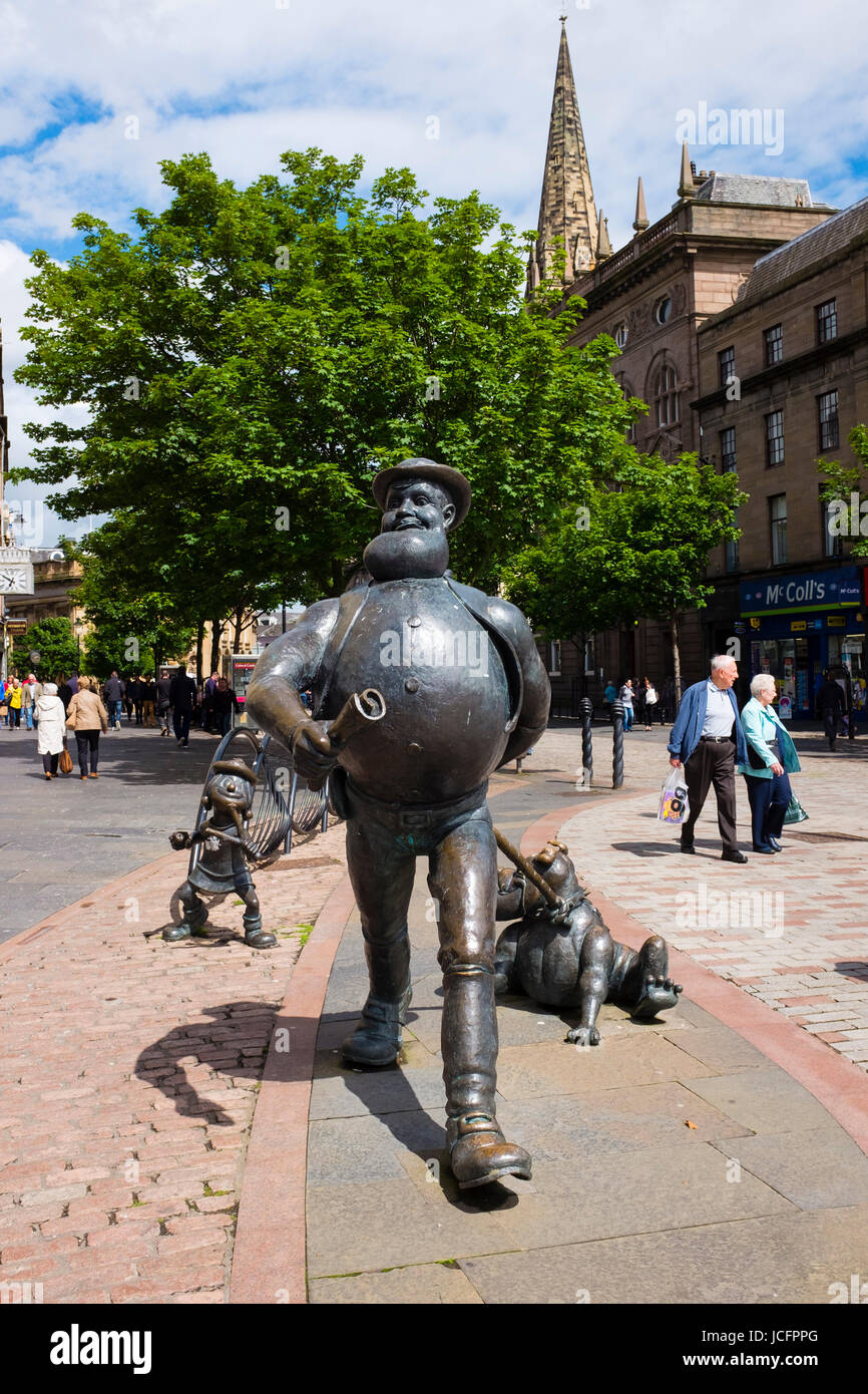 Statue of comic character Desperate Dan in centre of Dundee, Scotland