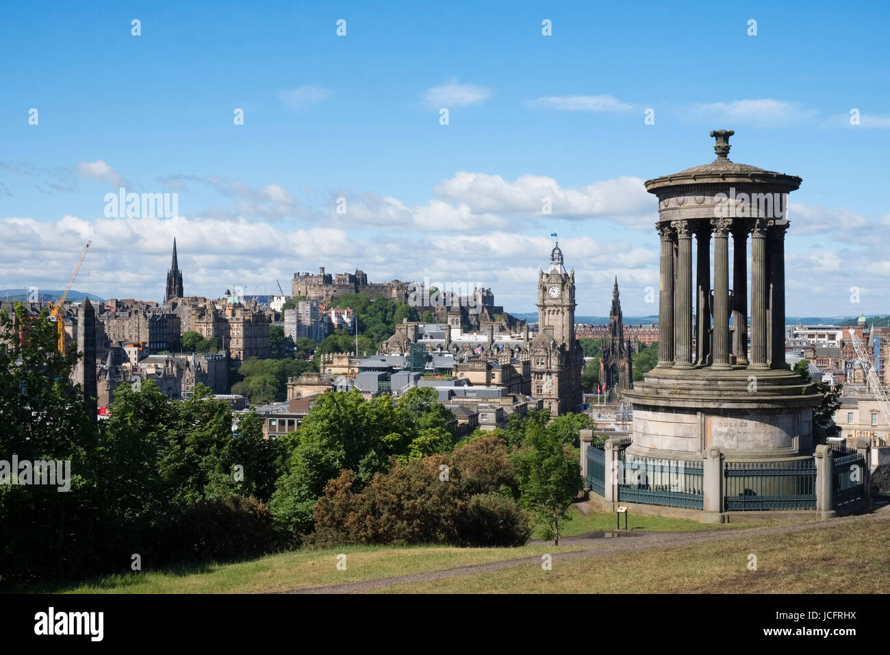 Skyline view of Edinburgh from Calton Hill, Scotland, United Kingdom. Stock Photo