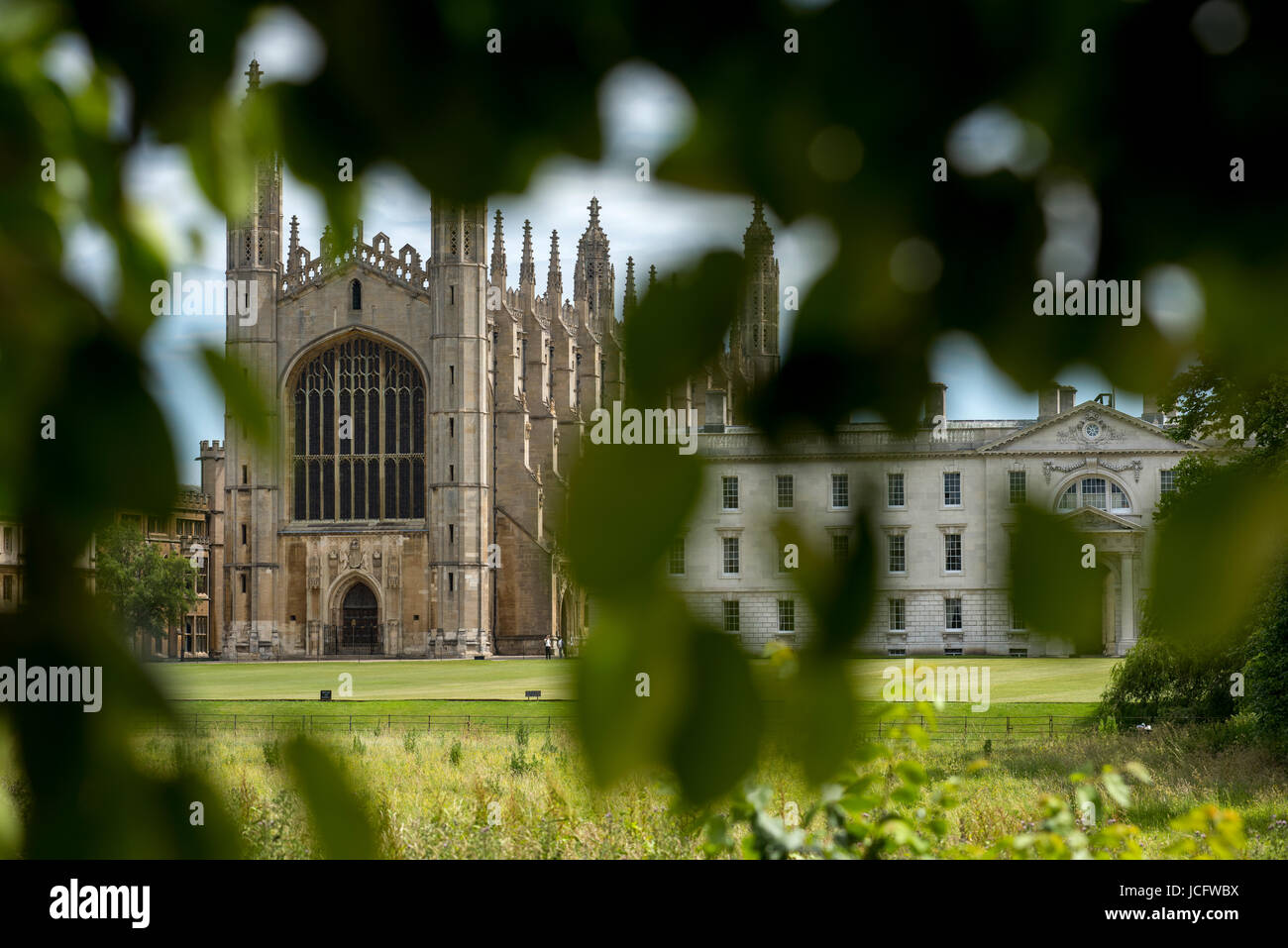 Cambridge, Cambridgeshire, England UK. King's College viewed across the ...