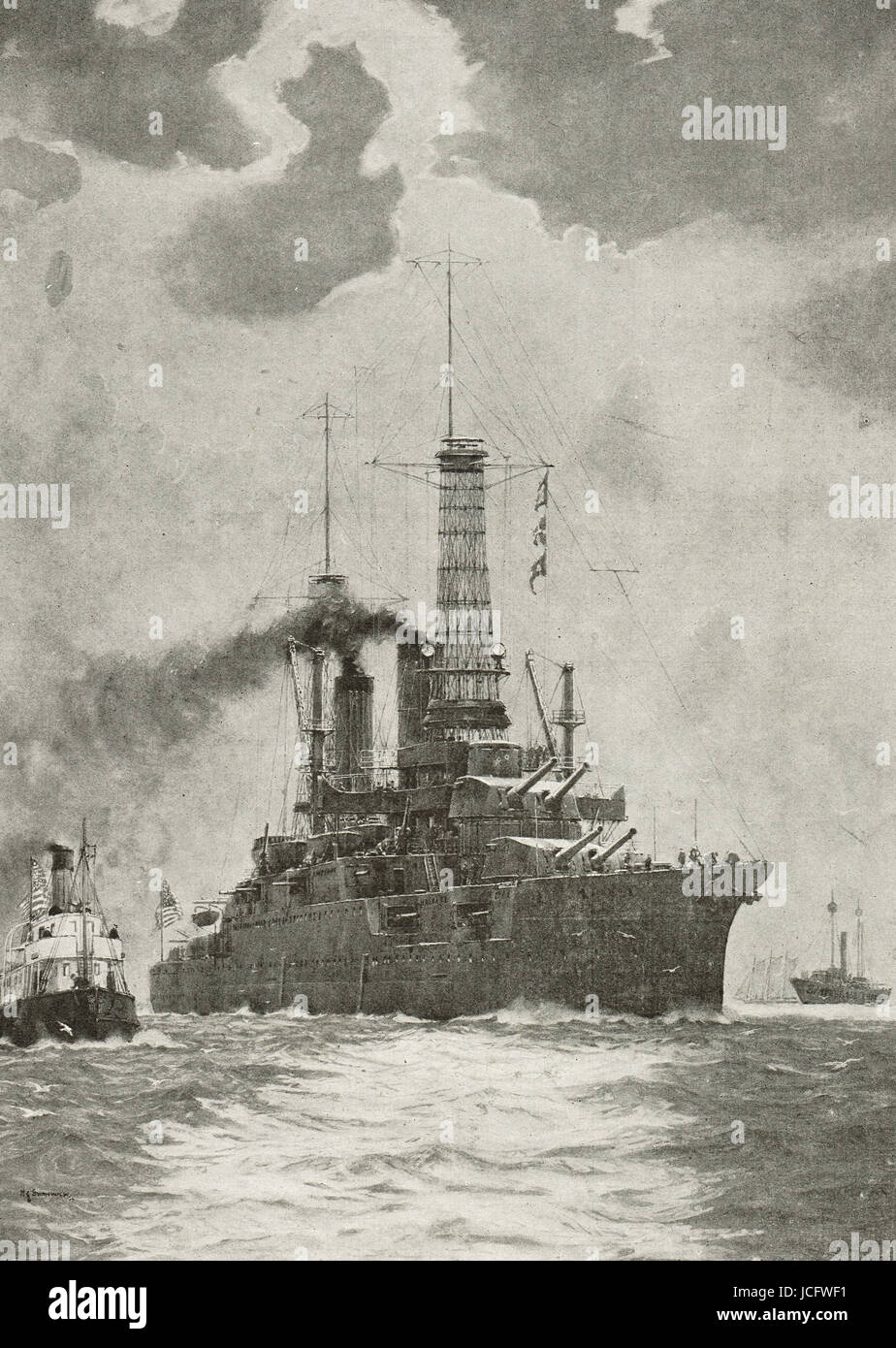 World War One American Super Dreadnought Stock Photo