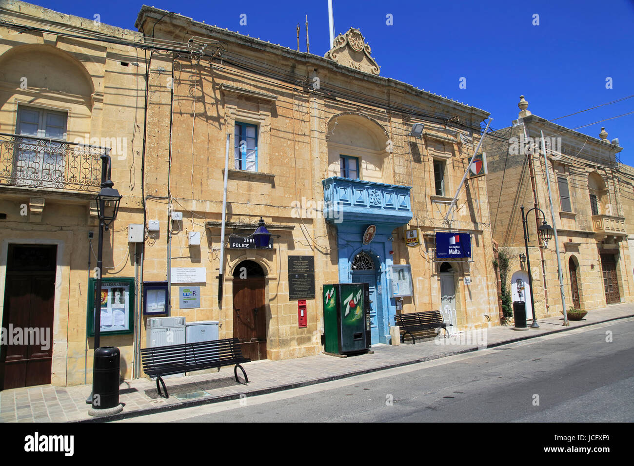 Police station and village post office, Zebbug, island of Gozo, Malta