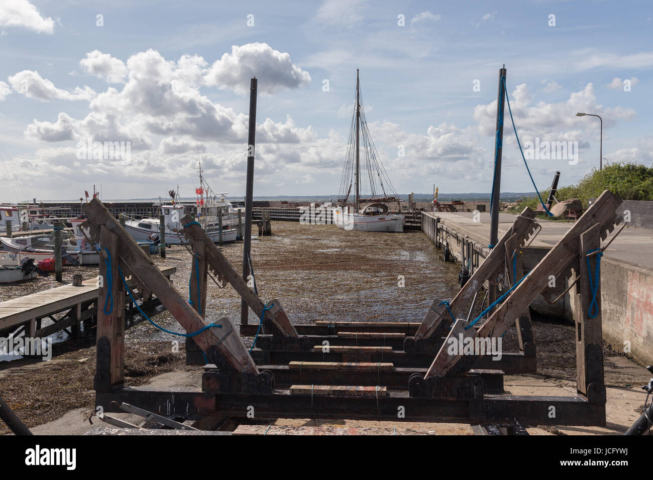 Slipanlage im Hafen von Lohals, Langeland Stock Photo