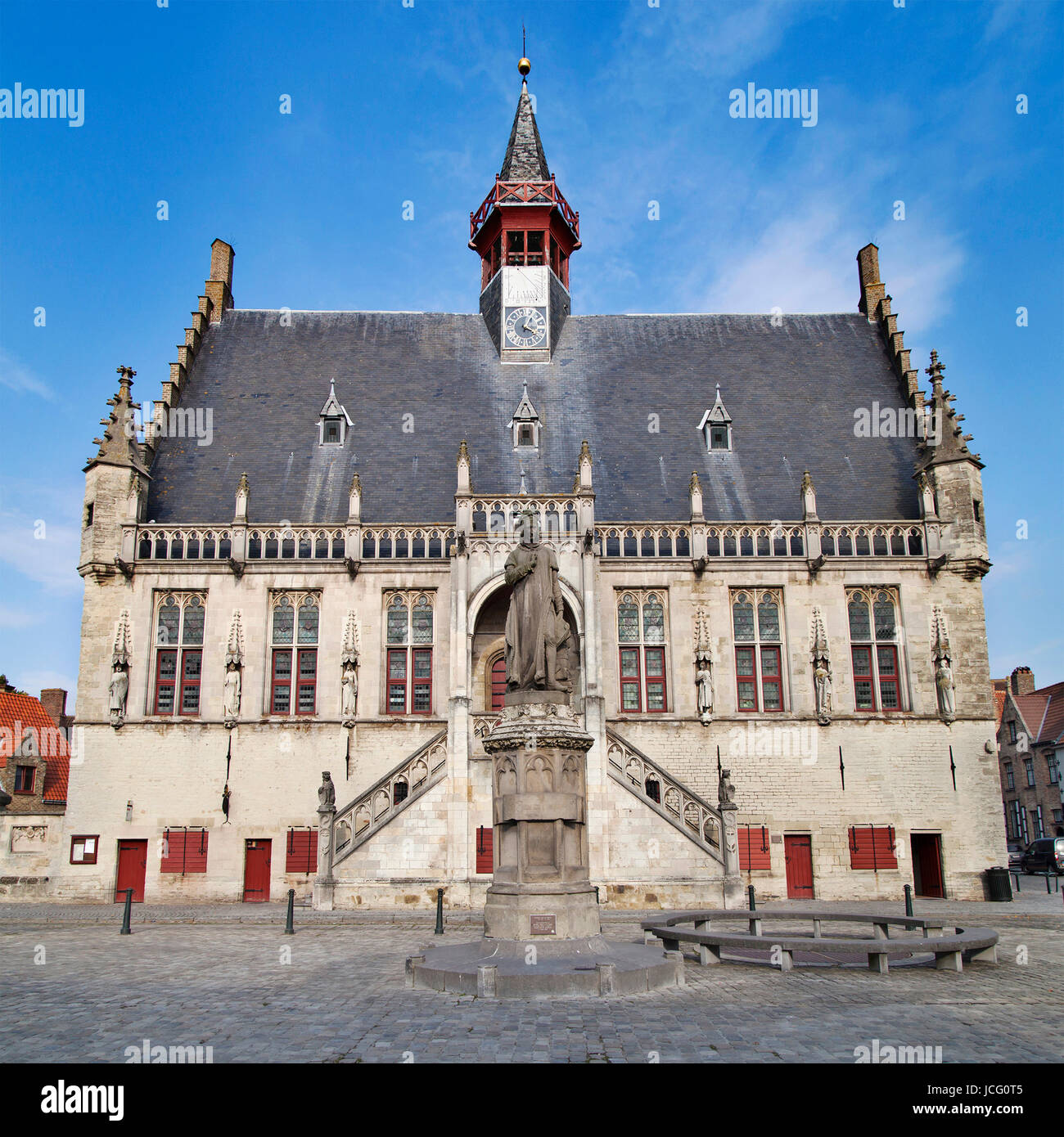 Town Hall of Damme, Belgium. Stock Photo