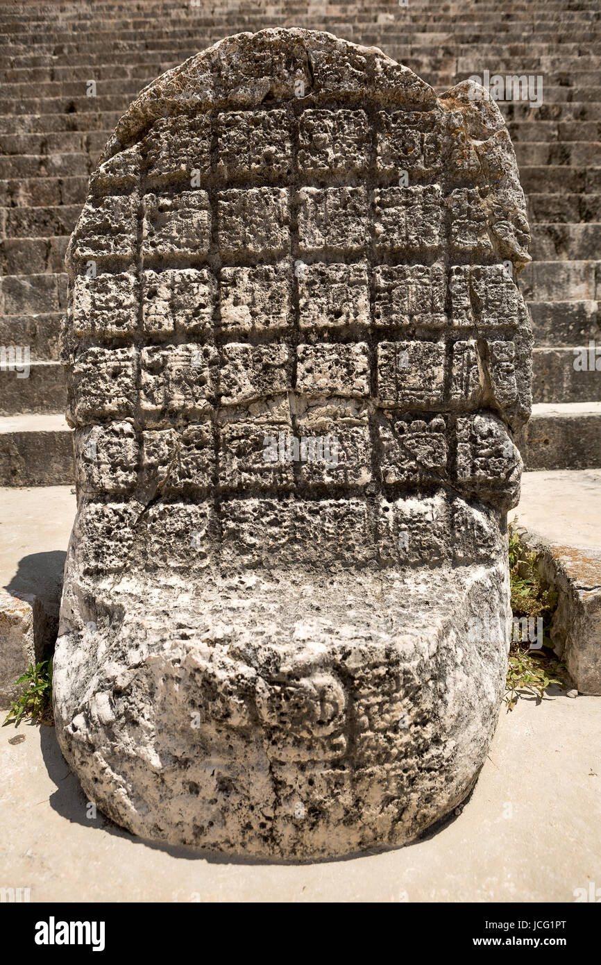 Mayan Stone Throne Carved From One Piece Of Rock Stock Photo Alamy