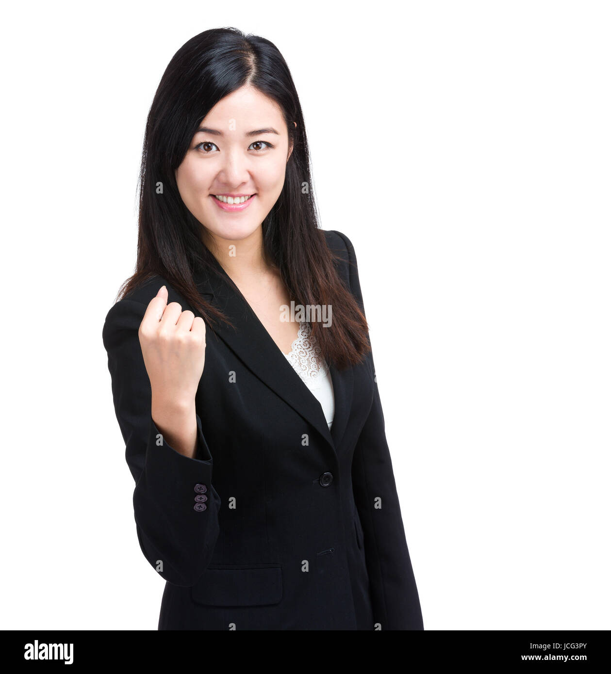 Cheerful business woman Stock Photo - Alamy