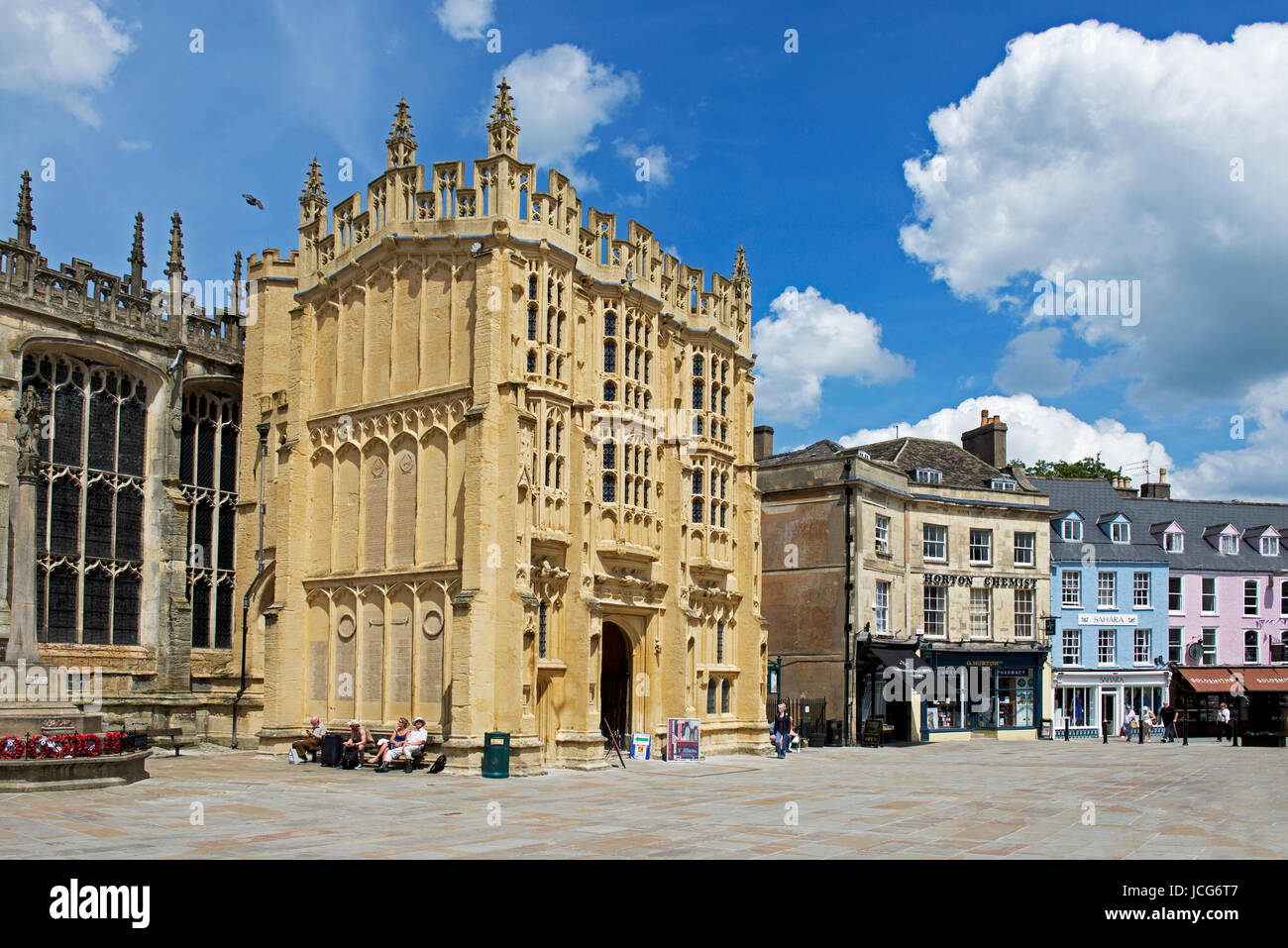 The gategouse of the parish church, Cirencester, Gloucestershire, England UK Stock Photo