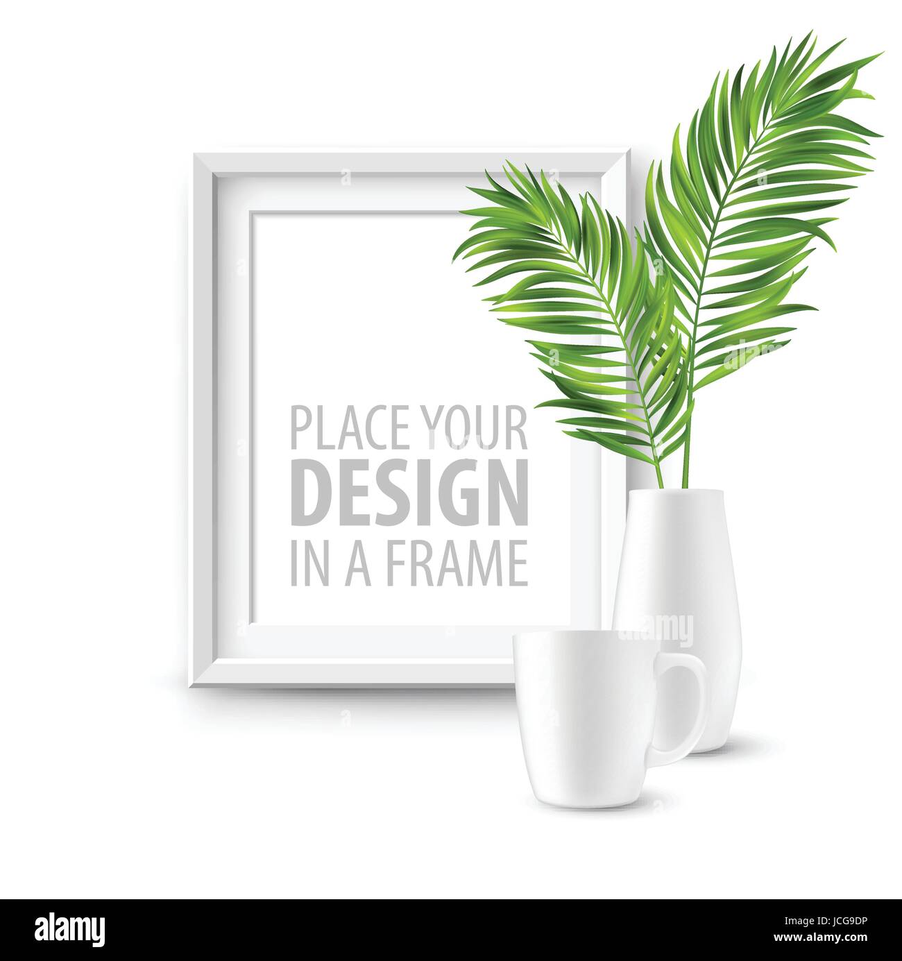 Mock up frame Wall of the interior background. Vector illustration Stock Vector