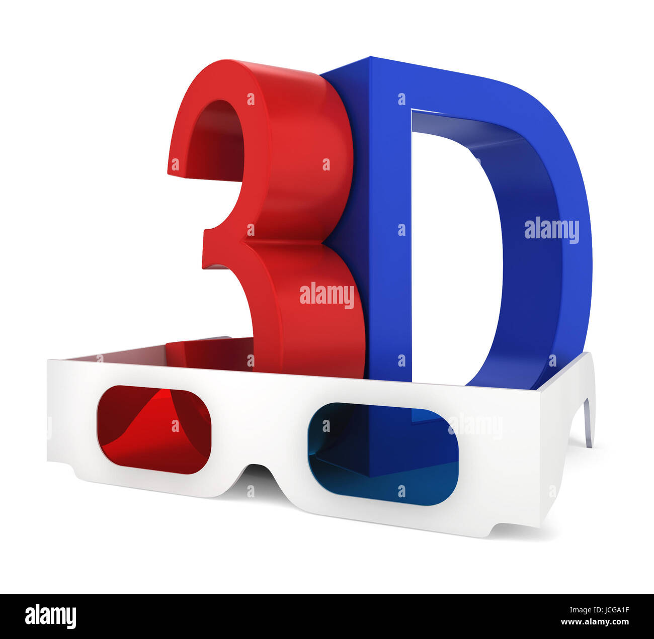 3D glasses with symbol. 3d illustration on white background Stock Photo ...