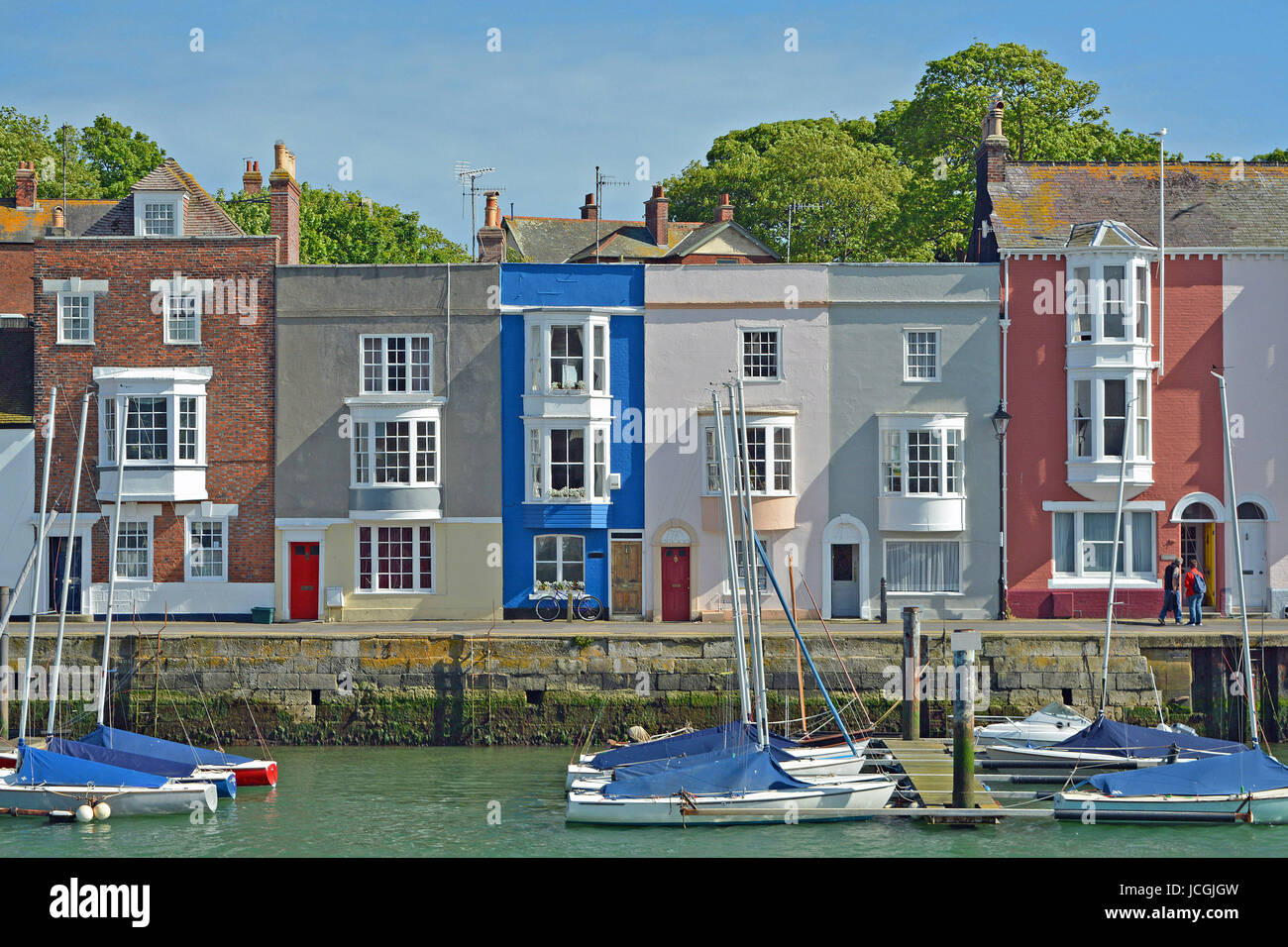 The Colourful Houses Of Weymouth Quay, Dorset, UK Stock Photo Alamy