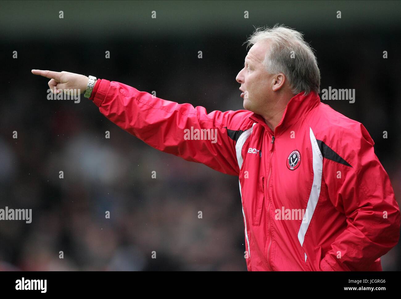 KEVIN BLACKWELL SHEFFIELD UNITED FC MANAGER SCUNTHORPE V SHEFFIELD UNITED GLANFORD PARK, SCUNTHORPE, ENGLAND 17 October 2009 GAA1371     WARNING! This Photograph May Only Be Used For Newspaper And/Or Magazine Editorial Purposes. May Not Be Used For, Internet/Online Usage Nor For Publications Involving 1 player, 1 Club Or 1 Competition, Without Written Authorisation From Football DataCo Ltd. For Any Queries, Please Contact Football DataCo Ltd on +44 (0) 207 864 9121 Stock Photo