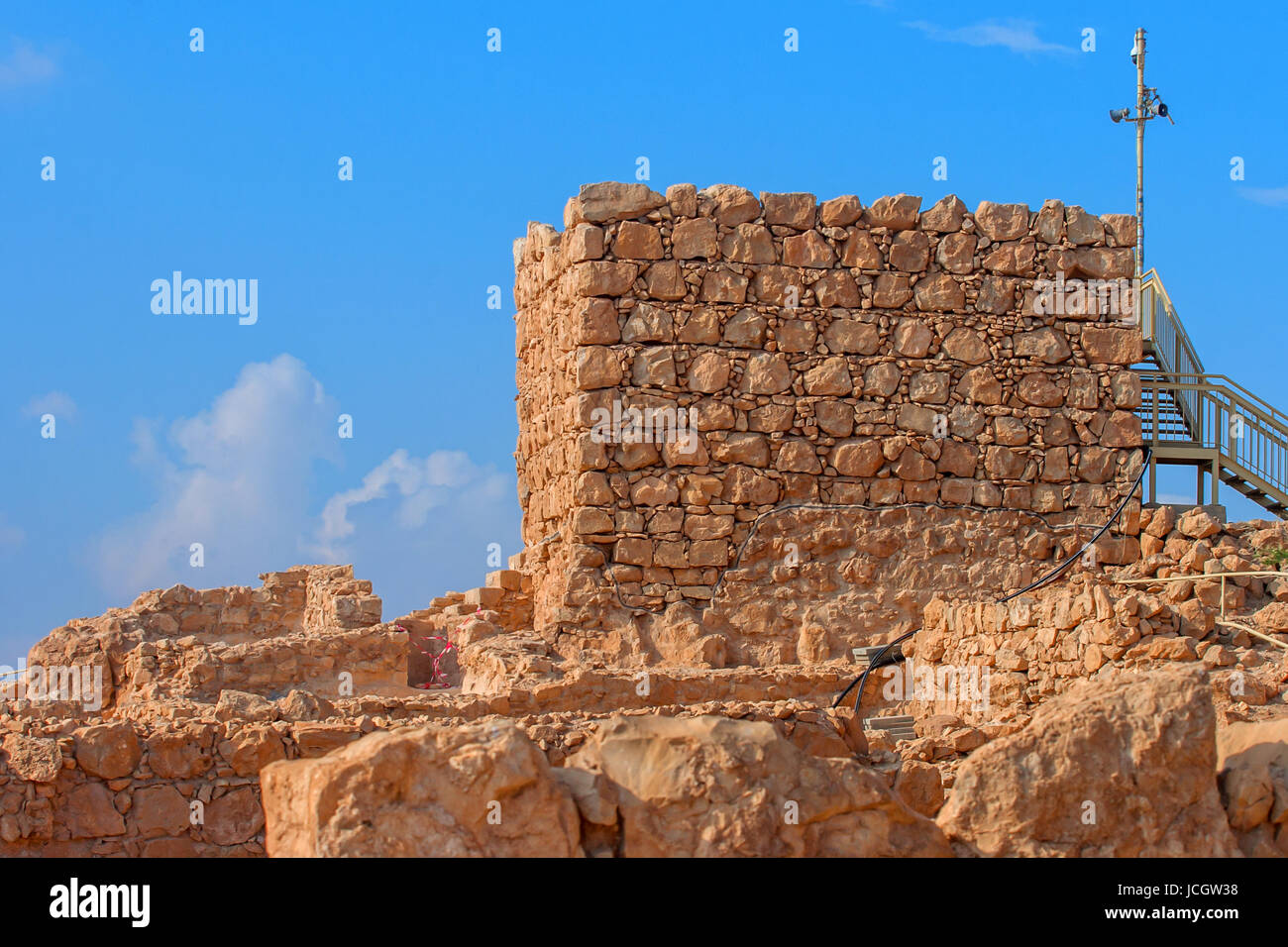 Ruins of Masada fortress, Israel Stock Photo