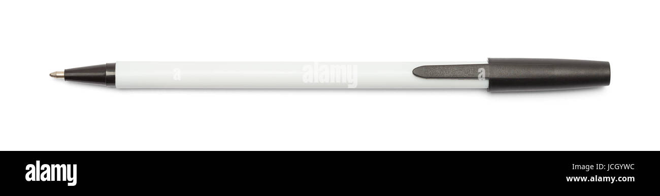 Plastic Ball Point Pen Isolated on White Background Stock Photo - Alamy