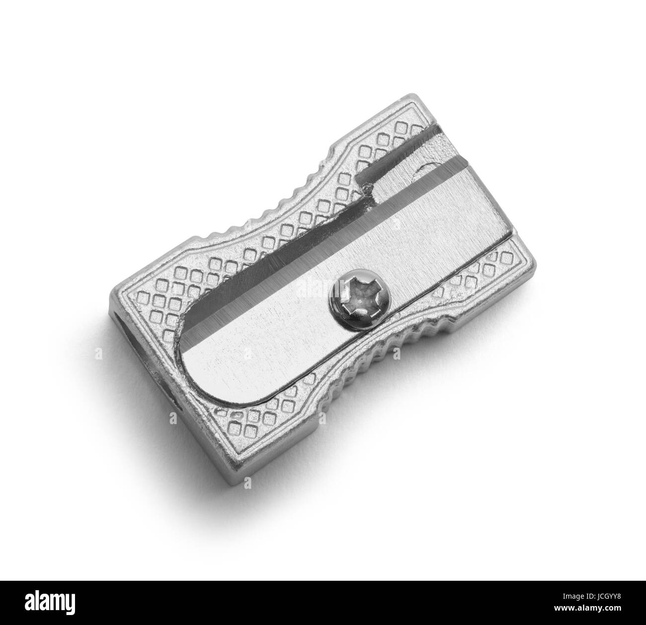 Metal Pencil Sharpener Isolated on White Background Stock Photo Alamy