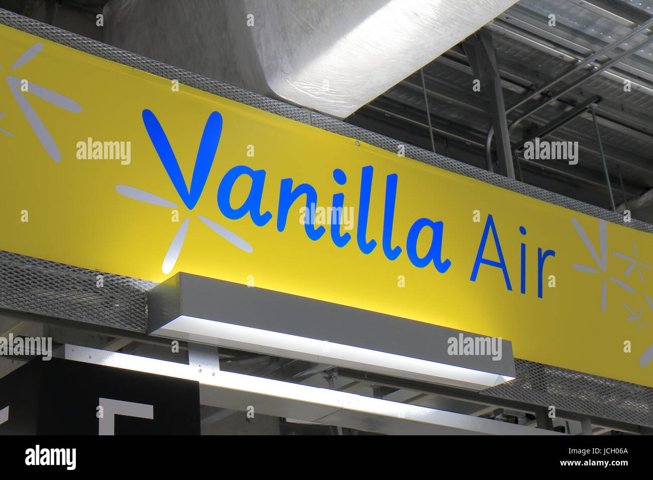 Vanilla Air aviation company. Vanilla Air s a low cost airline in Japan wholly owned by ANA All Nippon Airways. Stock Photo