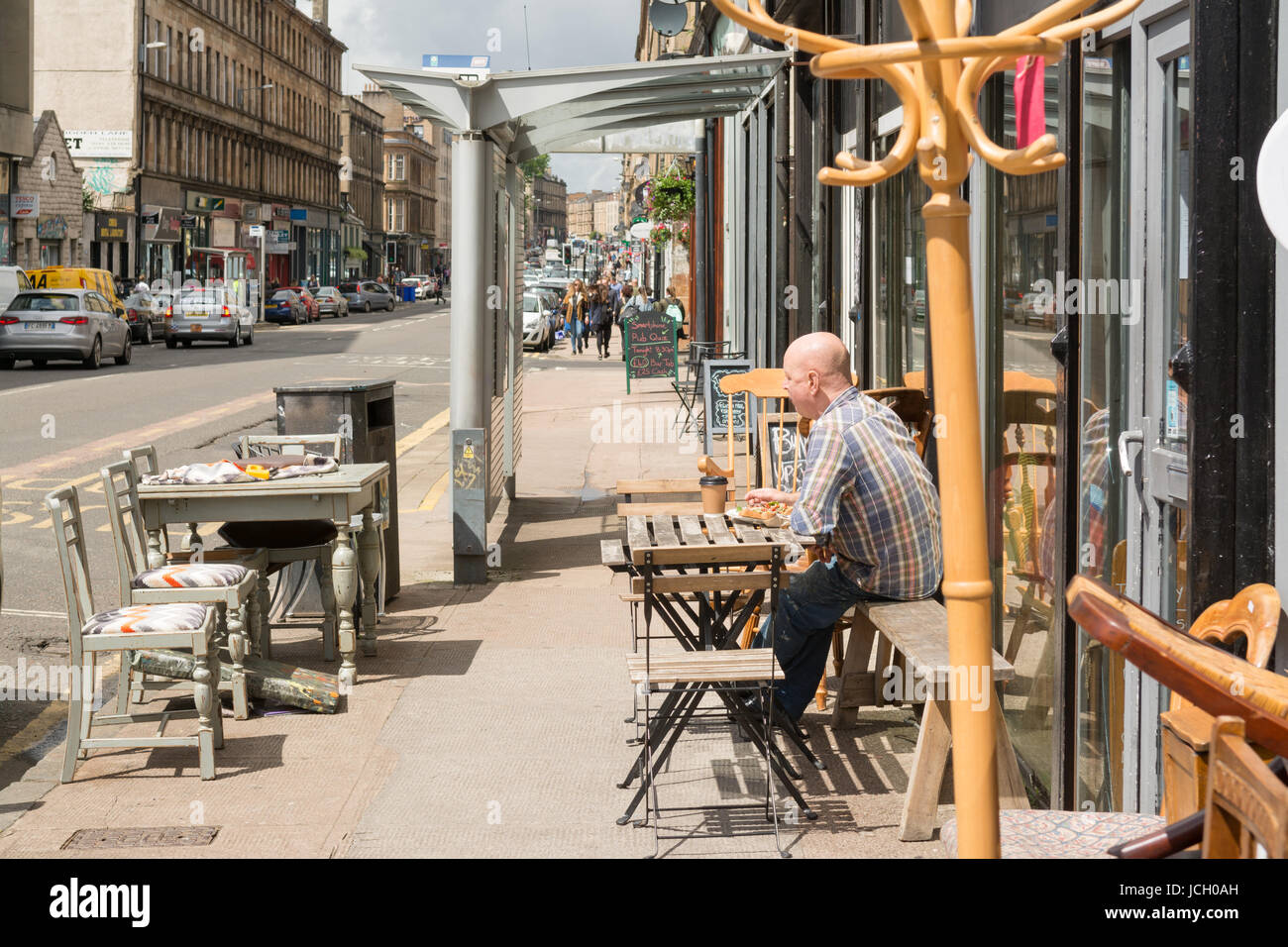 Finnieston strip street scene - Argyle Street, Finnieston, Glasgow, Scotland, UK Stock Photo