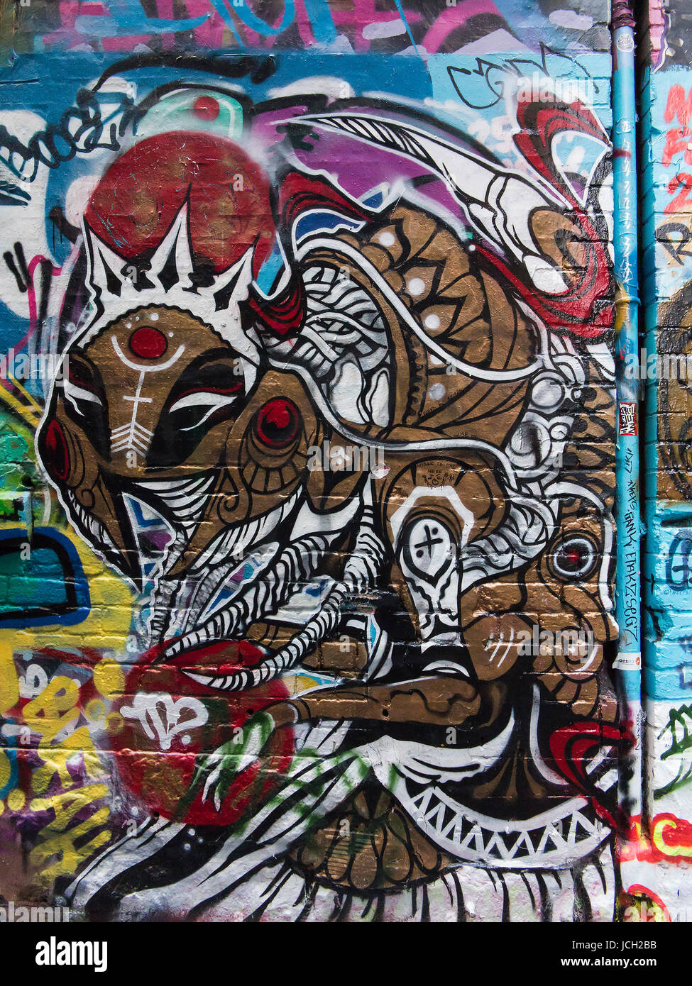 Street art by unidentified artist. Melbourne's graffiti management plan