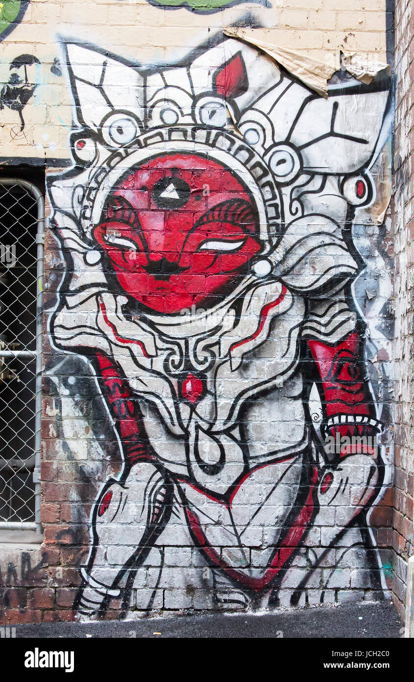 Street art by unidentified artist. Melbourne's graffiti management plan