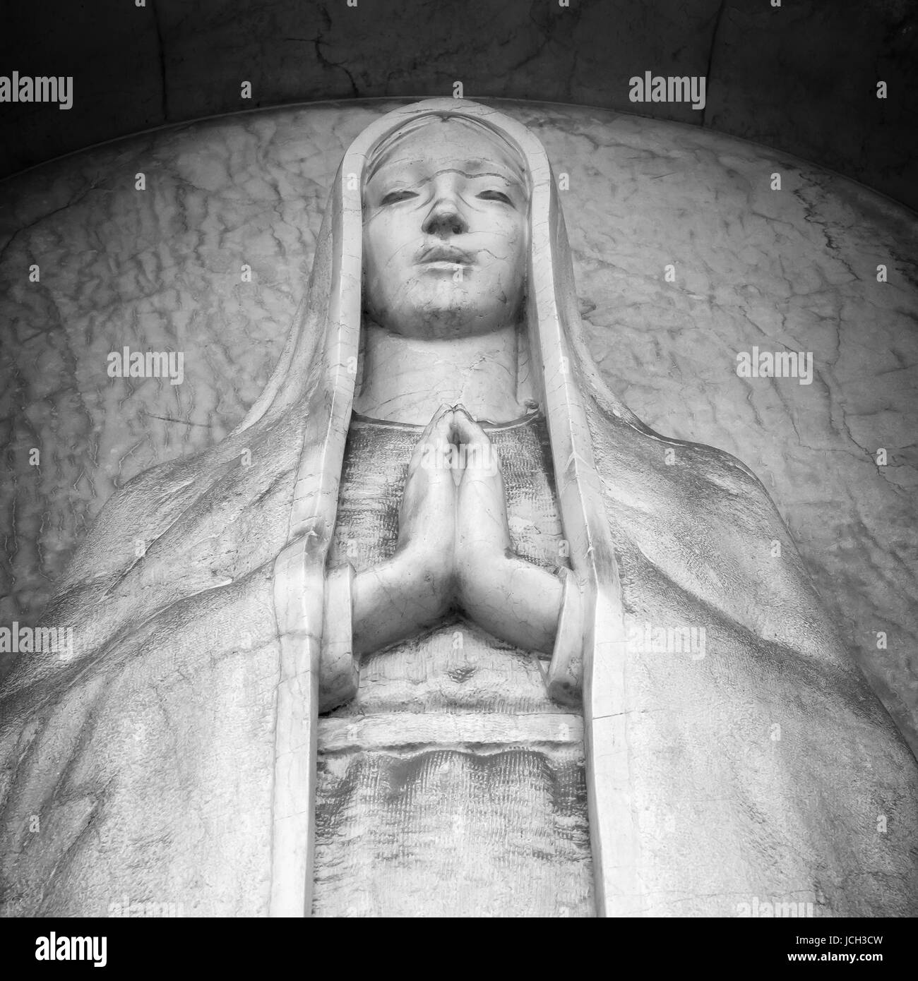 Statue of Virgin Mary as a symbol of love and kindness Stock Photo