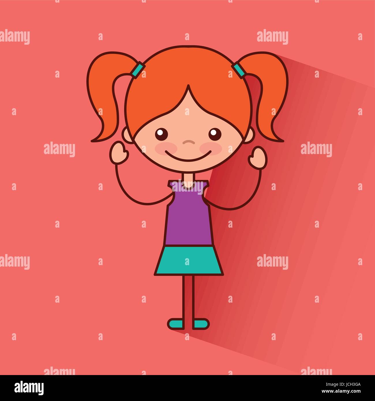 happy girl illustration Stock Vector Image & Art - Alamy