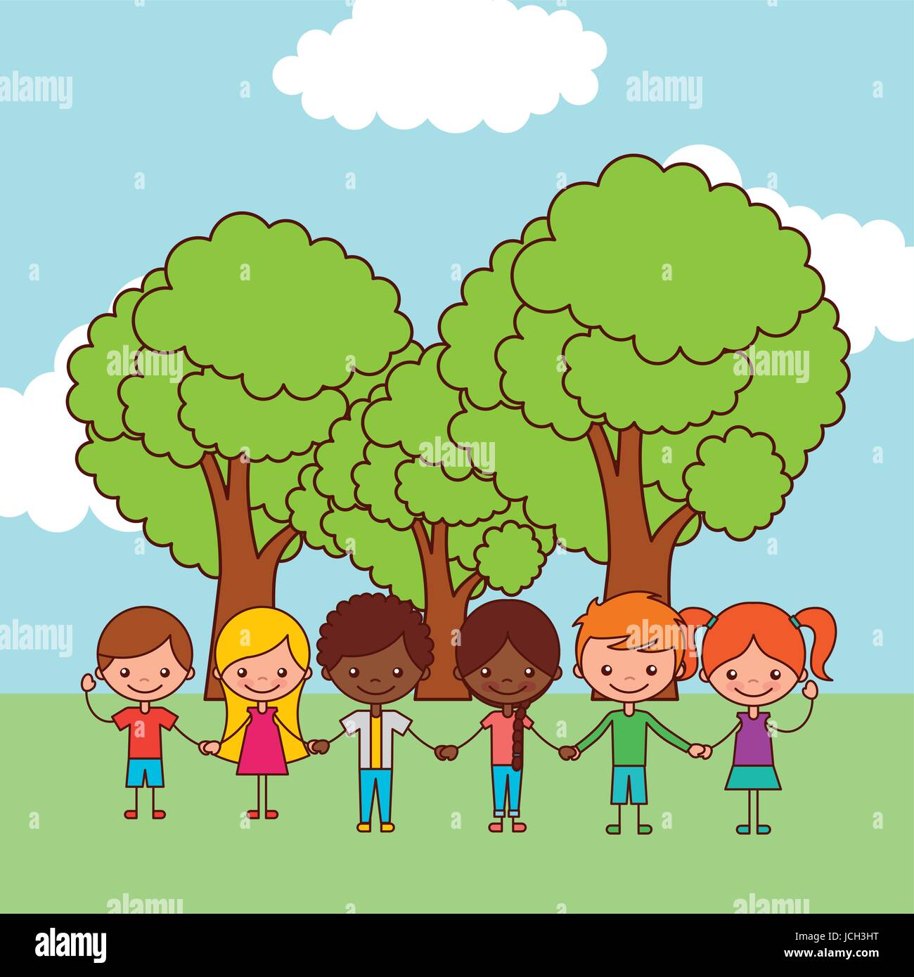kids happy illustration Stock Vector Image & Art - Alamy