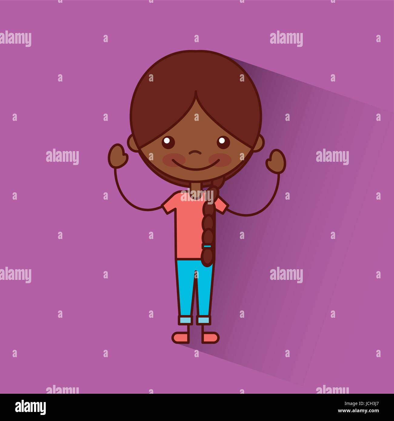 happy girl illustration Stock Vector Image & Art - Alamy