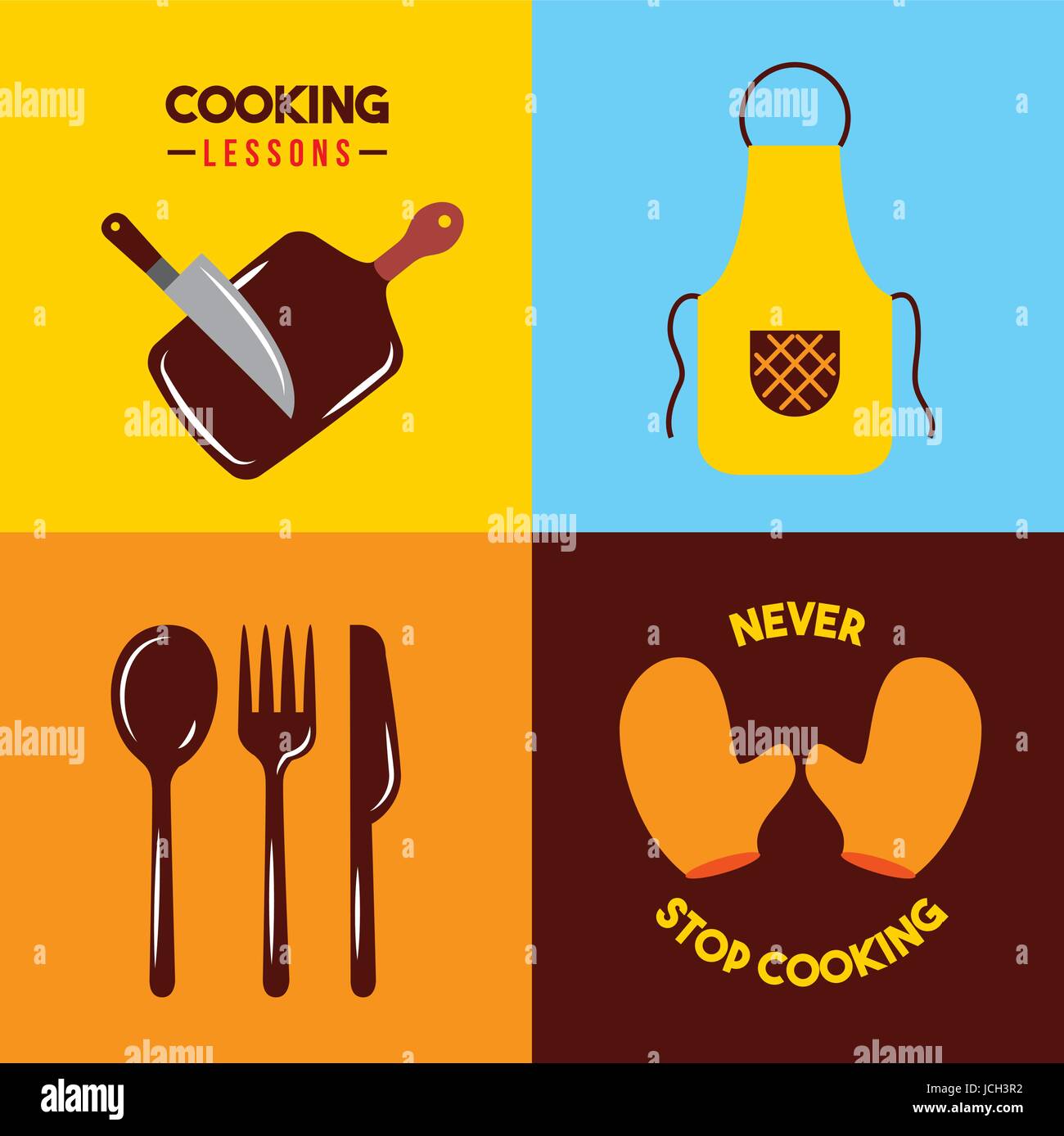 icons set cooking lessons Stock Vector Image & Art - Alamy